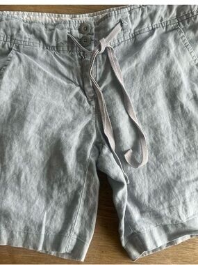 Women’s Linen Lightweight Drawstring Shorts - Light Gray